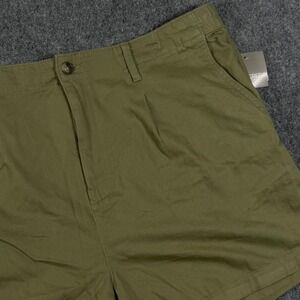 Falls Creek Olive Green Pleated Shorts Casual Comfort 3X Hiking Chic Summer NWT